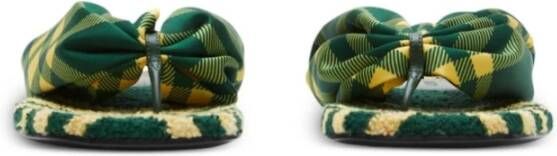 Burberry Groene Geruite Patroon Teenslippers