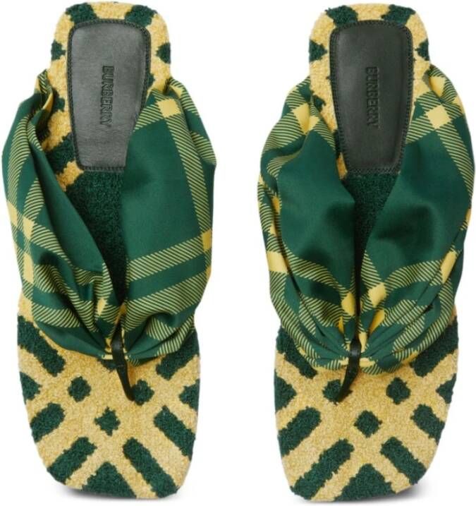 Burberry Groene Geruite Sandalen Green Dames