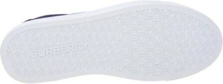 Burberry Groene Geruite Stoffen Sneakers met Achterlogo