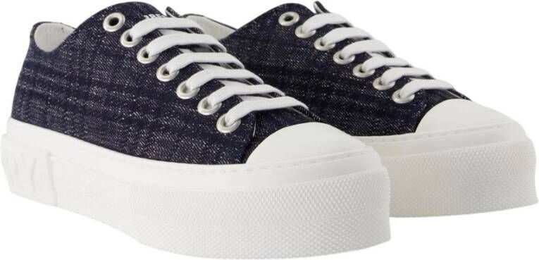 Burberry Lage Sneakers Katoen Blauw