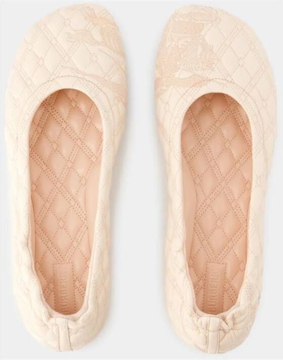 Burberry Luxe Kalfsleren Ballerina Beige Dames