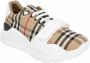 Burberry men regis sneaker in vintage check suede and leather mix Beige Heren - Thumbnail 5