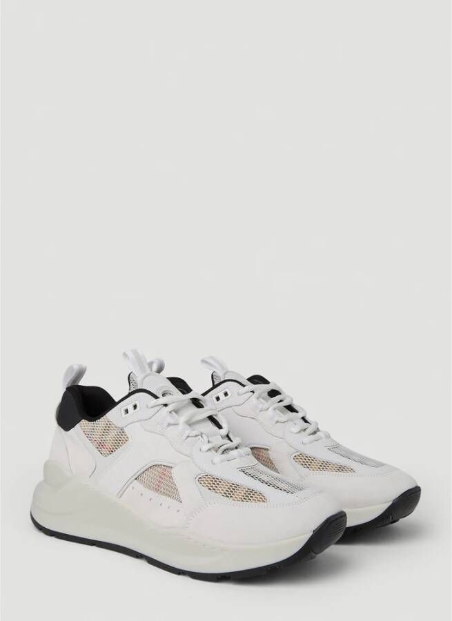 Burberry Mesh Sneakers met Vintage Check Beige Heren