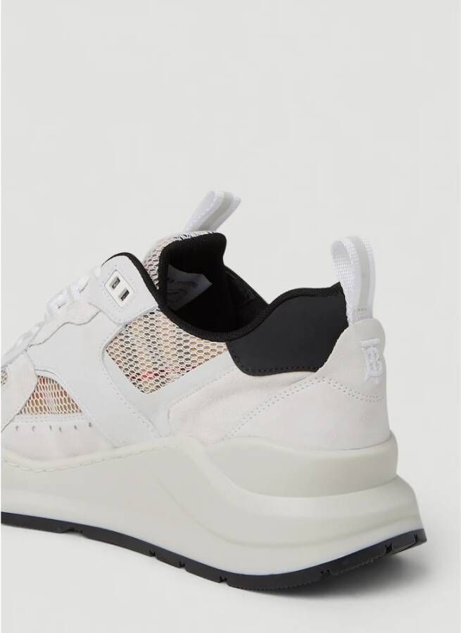 Burberry Mesh Sneakers met Vintage Check Beige Heren