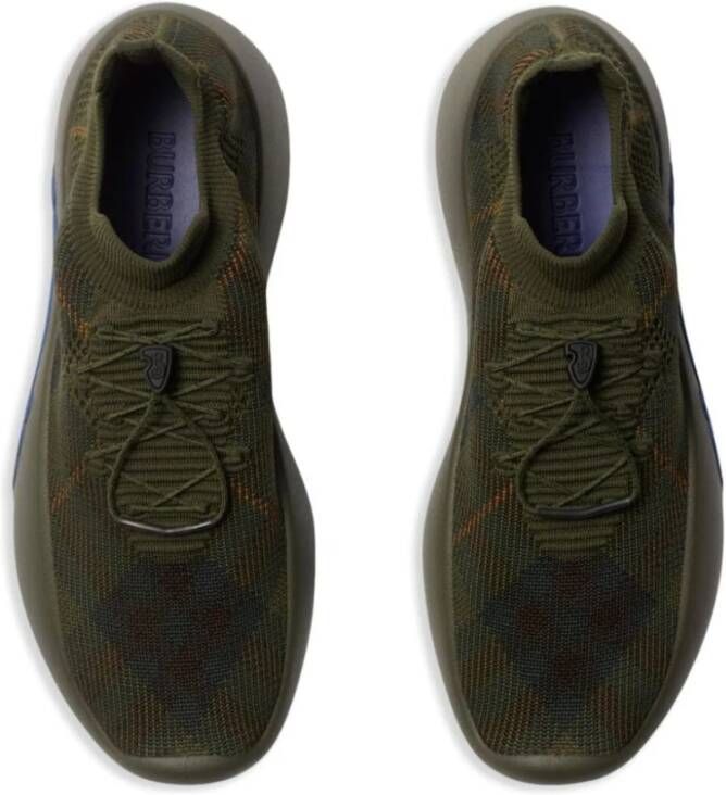 Burberry Neptune Lage Top Sneakers Green Heren