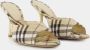 Burberry Sandalen Plaid Pattern Stiletto Sandals in beige - Thumbnail 3