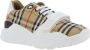 Burberry men regis sneaker in vintage check suede and leather mix Beige Heren - Thumbnail 2
