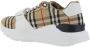 Burberry men regis sneaker in vintage check suede and leather mix Beige Heren - Thumbnail 3