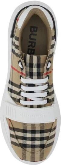 Burberry Nieuwe Regis Sneakers Vetersluiting Beige Heren