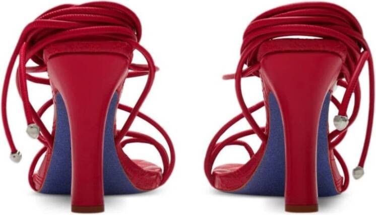 Burberry Rode Leren Sandalen voor Vrouwen
