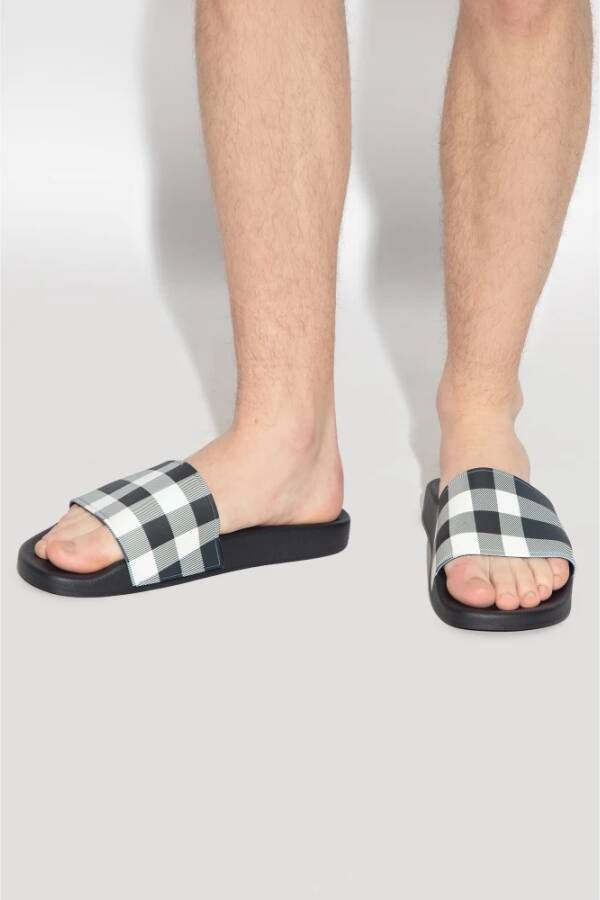 Burberry Rubberen slippers Zwart Heren Schoenen