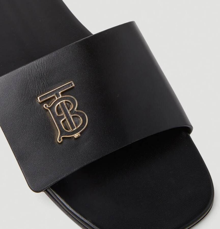 Burberry Zomerse Stijl Verhogende Slides Zwart Dames