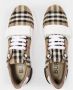 Burberry men regis sneaker in vintage check suede and leather mix Beige Heren - Thumbnail 6