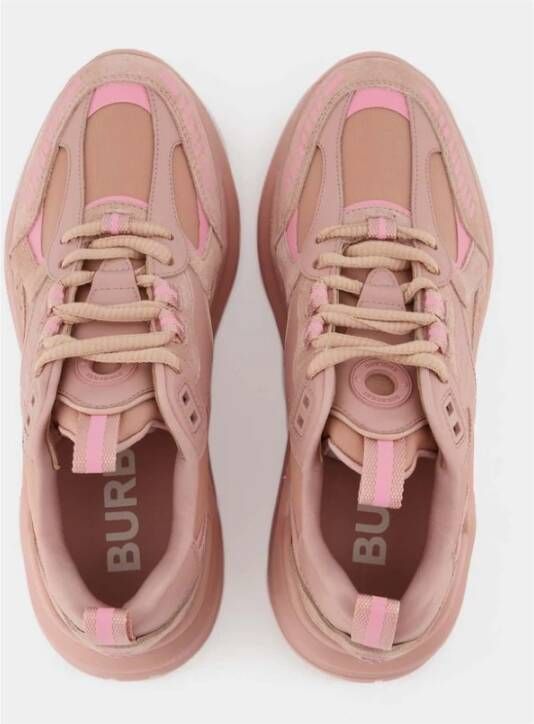 Burberry Roze Leren Sean Sneakers Roze Dames