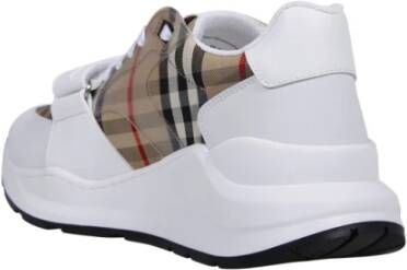 Burberry Sneaker met Ruitpatroon voor Heren Wit Heren