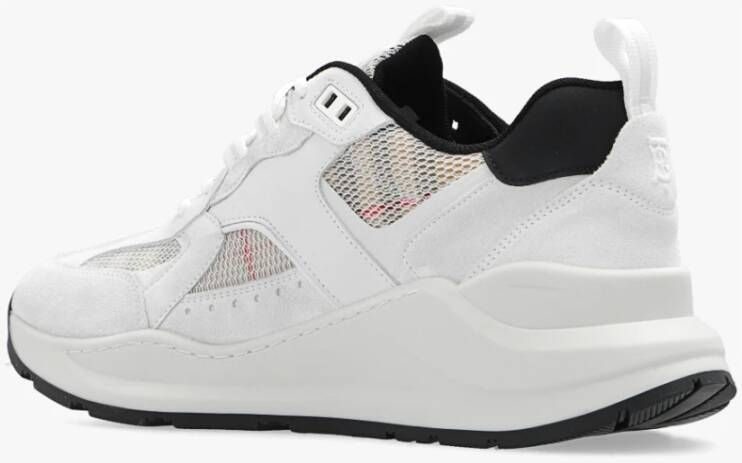 Burberry Witte TNR Sean Sneakers met geruit patroon Wit Heren