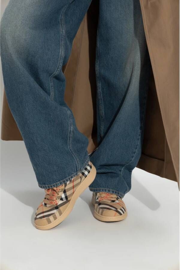 Burberry Beige Sneakers met Equestrian Knight Design Beige Heren - Foto 9
