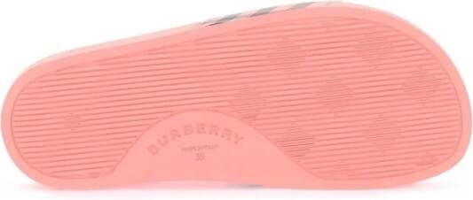 Burberry Tartan Rubber Slides Pink Dames