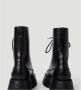 Burberry Zwarte Leren Veterschoenen Black Dames - Thumbnail 4