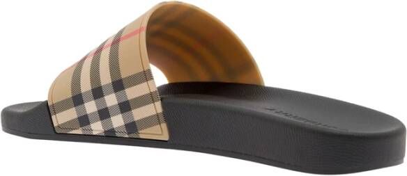 Burberry Beige Sandalen met Verhoogde Letters Beige Heren