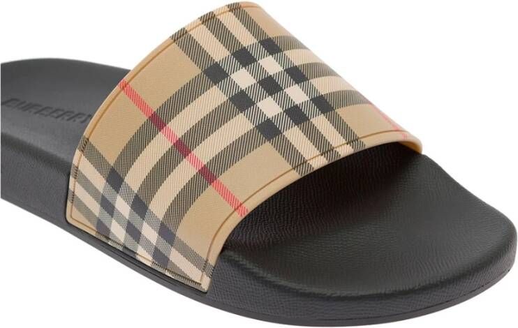 Burberry Beige Sandalen met Verhoogde Letters Beige Heren