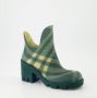 Burberry Chunky Heel Enkellaarzen met Ruitpatroon Green Dames - Thumbnail 6