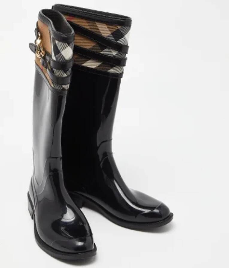 Burberry Vintage Pre-owned Canvas boots Black Dames