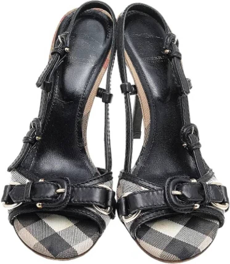 Burberry Vintage Pre-owned Canvas sandals Black Dames