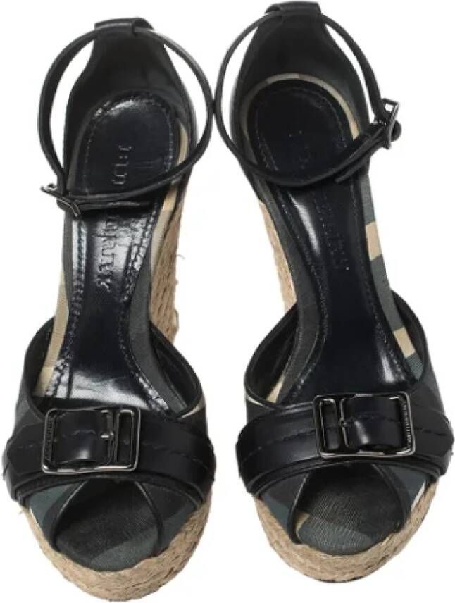 Burberry Vintage Pre-owned Canvas sandals Black Dames