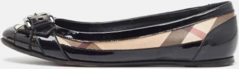 Burberry Vintage Pre-owned Coated canvas flats Black Dames