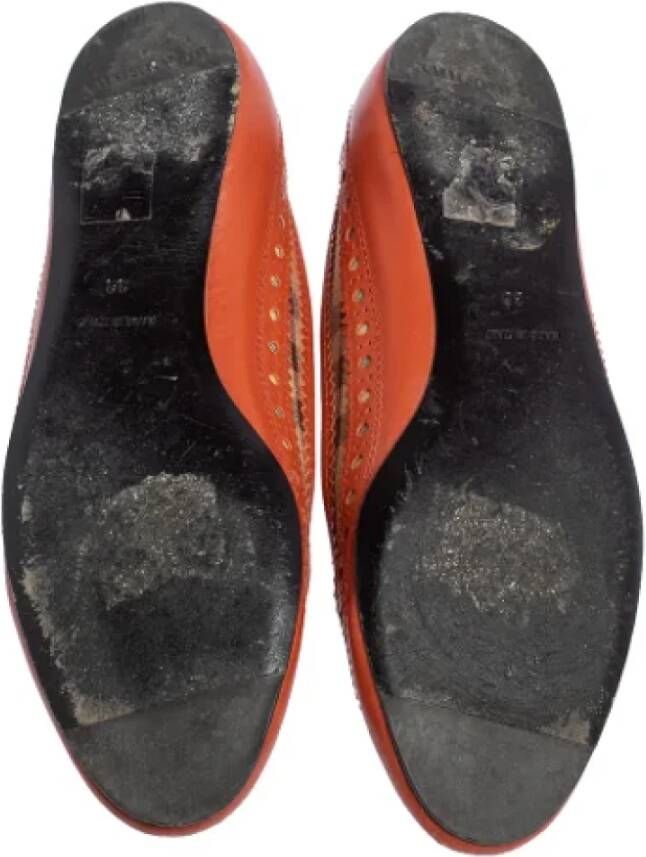 Burberry Vintage Pre-owned Coated canvas flats Orange Dames