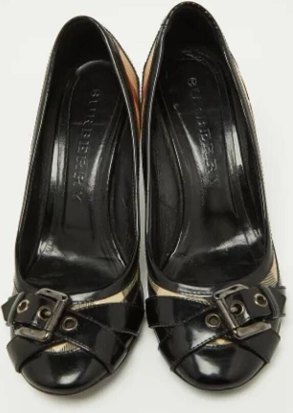 Burberry Vintage Pre-owned Coated canvas heels Black Dames