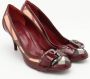 Burberry Vintage Pre-owned Coated canvas heels Red Dames - Thumbnail 4