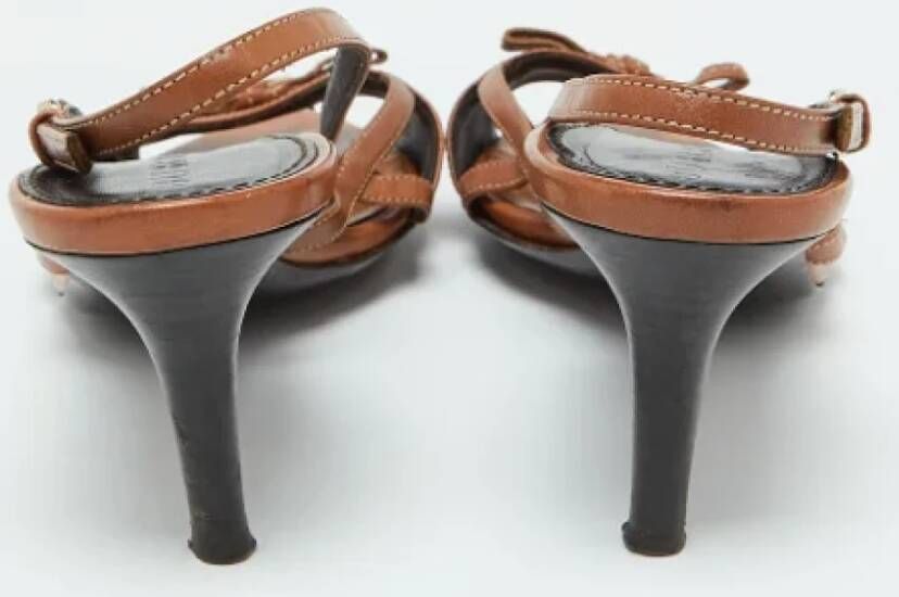 Burberry Vintage Pre-owned Coated canvas sandals Brown Dames