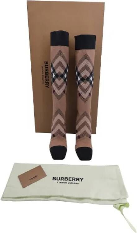 Burberry Vintage Pre-owned Cotton boots Brown Dames