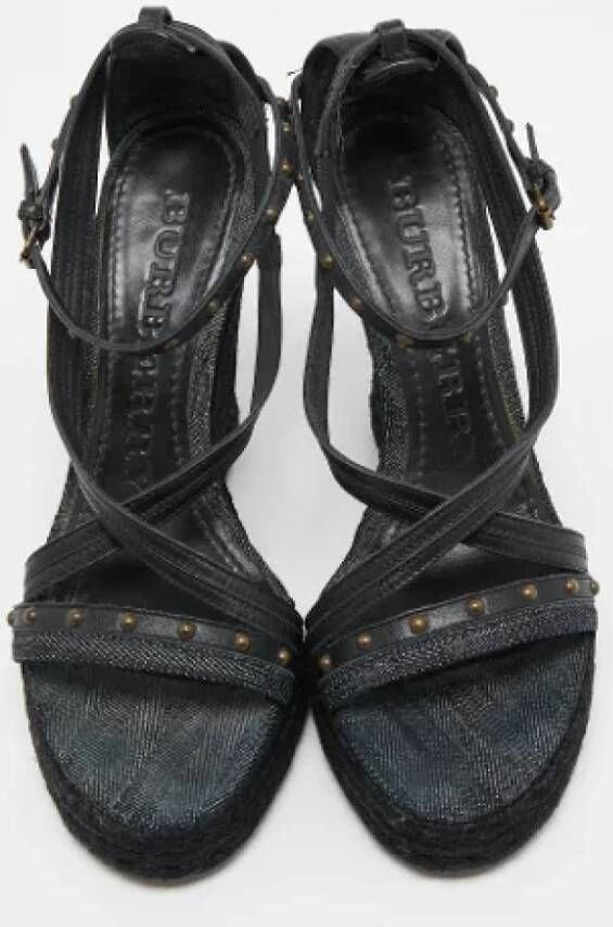 Burberry Vintage Pre-owned Denim sandals Black Dames