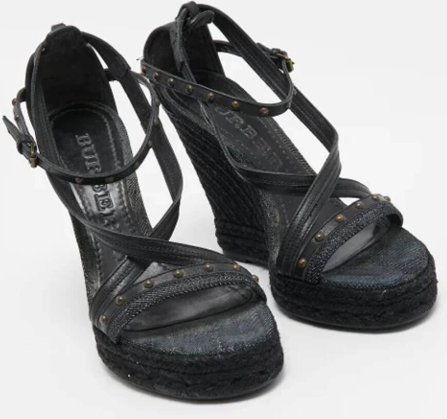 Burberry Vintage Pre-owned Denim sandals Black Dames