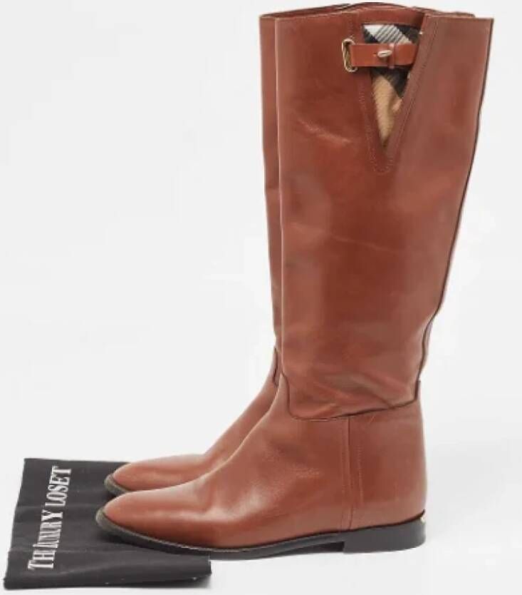 Burberry Vintage Pre-owned Leather boots Brown Dames