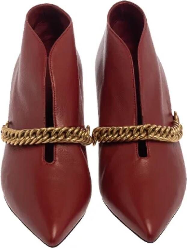 Burberry Vintage Pre-owned Leather boots Red Dames