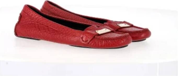 Burberry Vintage Pre-owned Leather espadrilles Red Dames