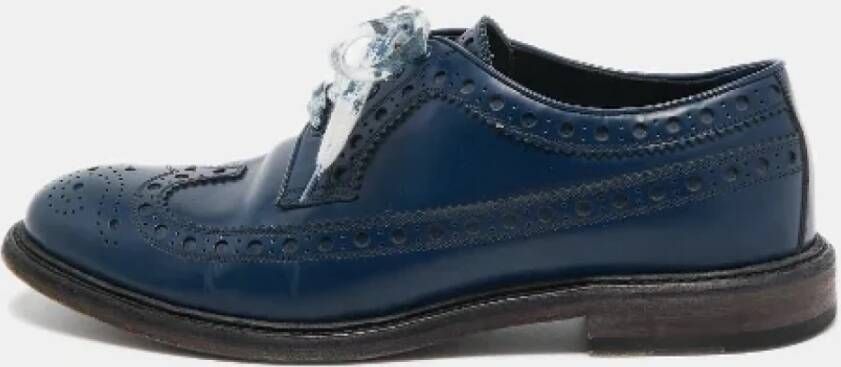 Burberry Vintage Pre-owned Leather flats Blue Dames