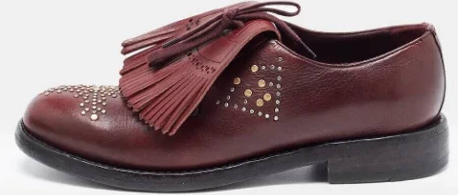 Burberry Vintage Pre-owned Leather flats Red Dames