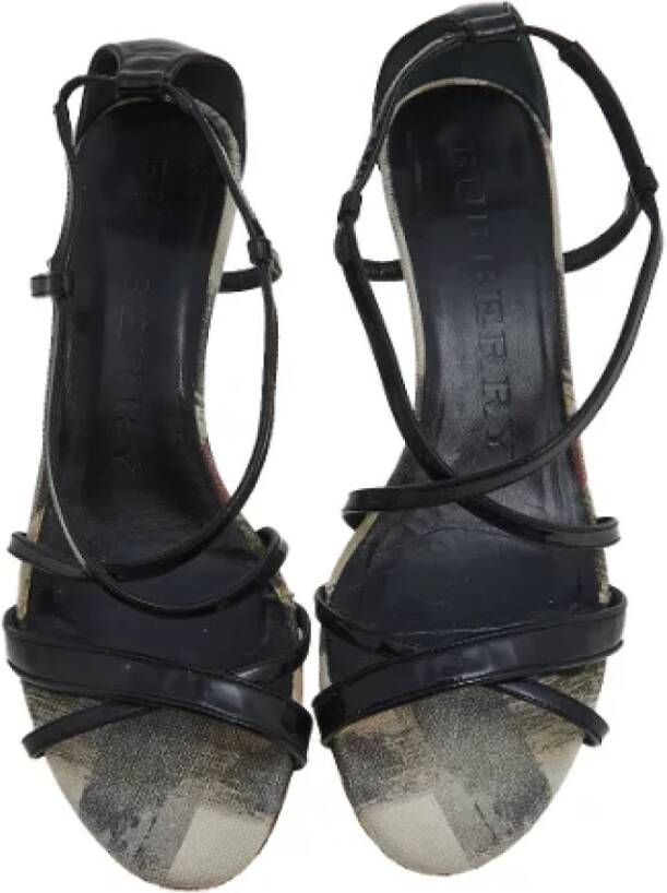 Burberry Vintage Pre-owned Leather sandals Black Dames