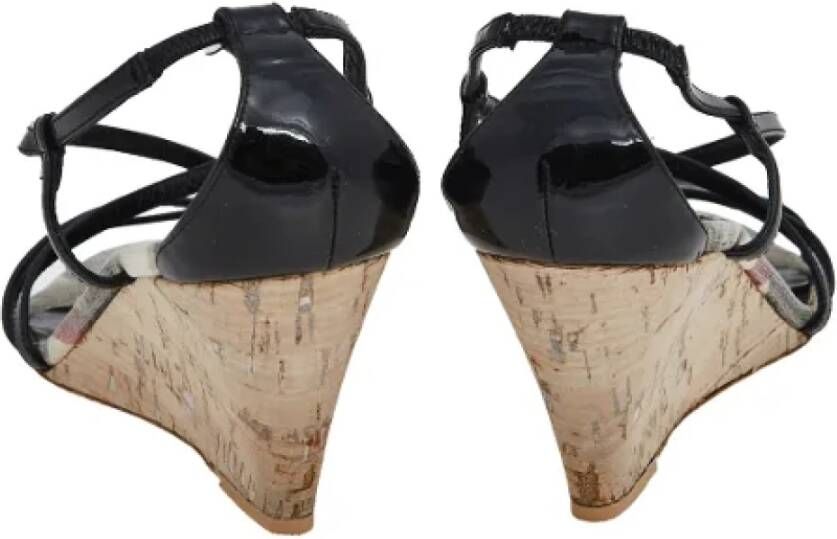 Burberry Vintage Pre-owned Leather sandals Black Dames