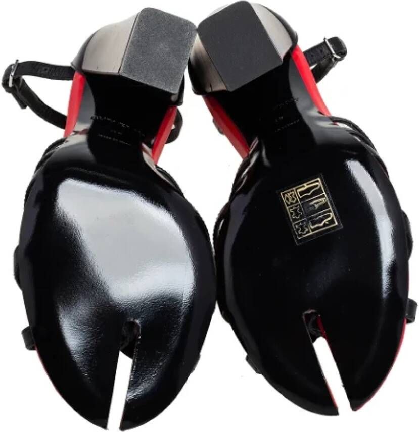 Burberry Vintage Pre-owned Leather sandals Black Dames
