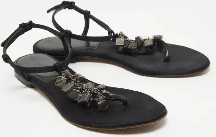 Burberry Vintage Pre-owned Leather sandals Black Dames
