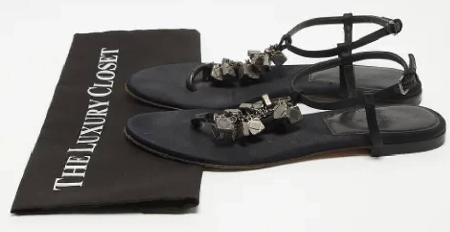 Burberry Vintage Pre-owned Leather sandals Black Dames