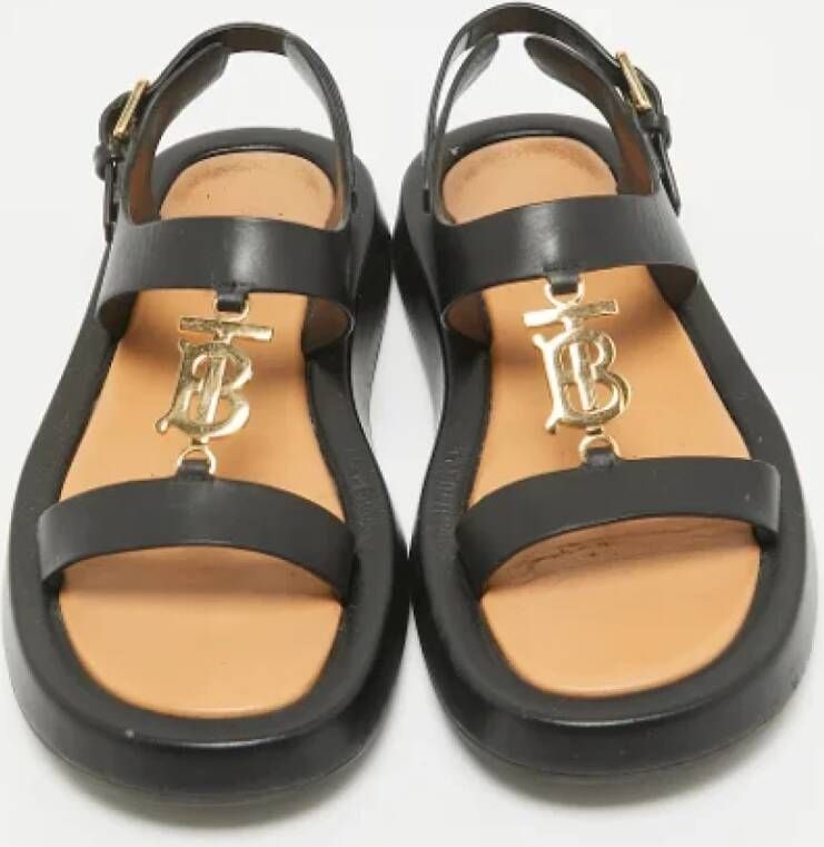Burberry Vintage Pre-owned Leather sandals Black Dames
