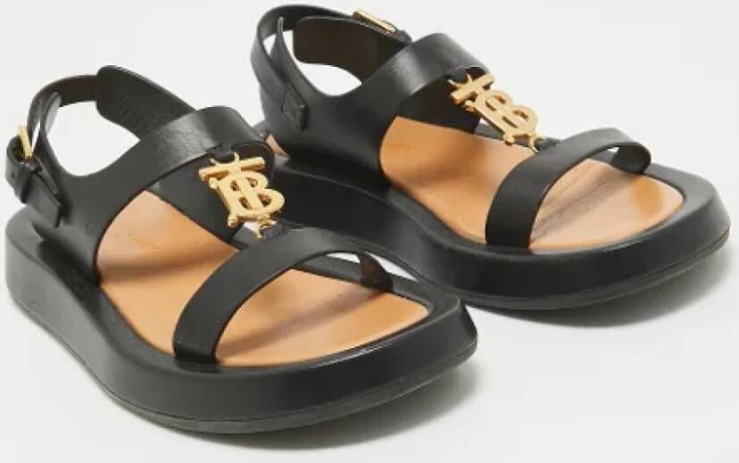 Burberry Vintage Pre-owned Leather sandals Black Dames