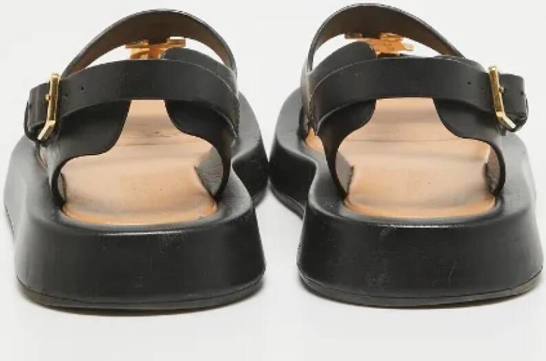 Burberry Vintage Pre-owned Leather sandals Black Dames